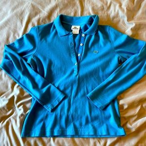 Lacoste blue long sleeve polo shirt, size 40